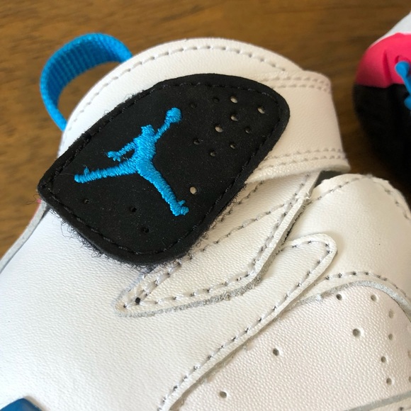 Baby Air Jordan VII 7 Retro White Orion Blue Black Infrared Red - Picture 4 of 11